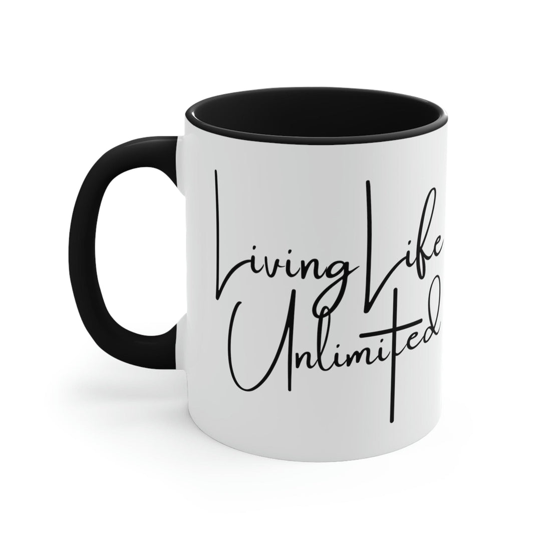 Two-tone Accent Ceramic Mug 11oz Living Life Unlimited - Inspirational