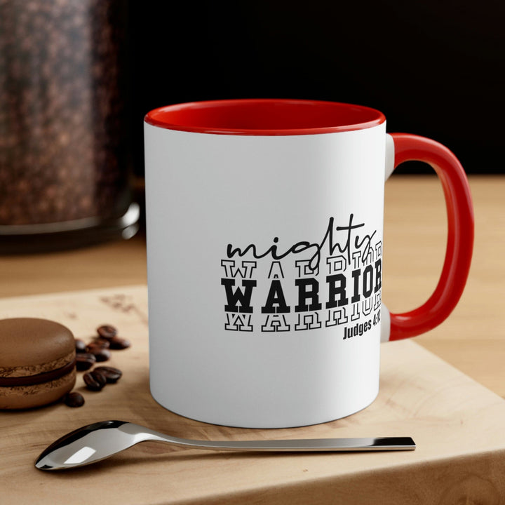 Two-tone Accent Ceramic Mug 11oz Mighty Warrior - Christian Inspiration