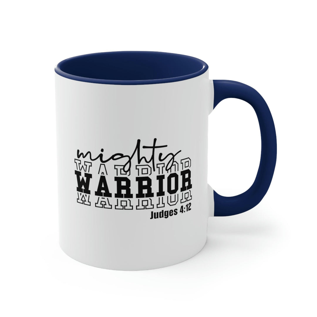 Two-tone Accent Ceramic Mug 11oz Mighty Warrior - Christian Inspiration