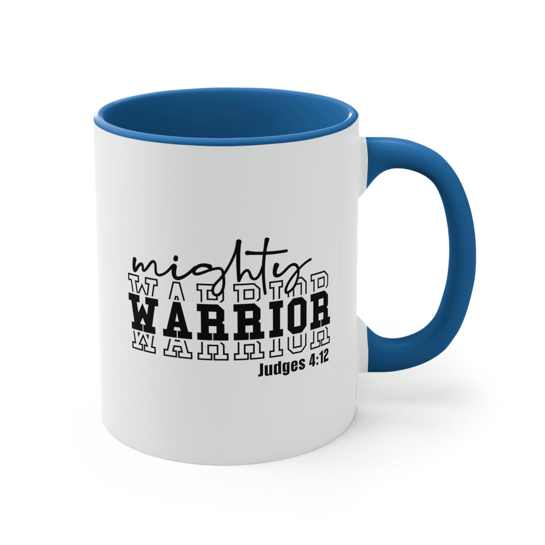 Two-tone Accent Ceramic Mug 11oz Mighty Warrior - Christian Inspiration