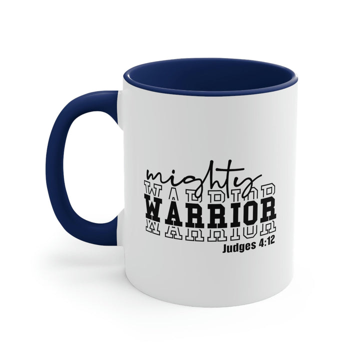 Two-tone Accent Ceramic Mug 11oz Mighty Warrior - Christian Inspiration