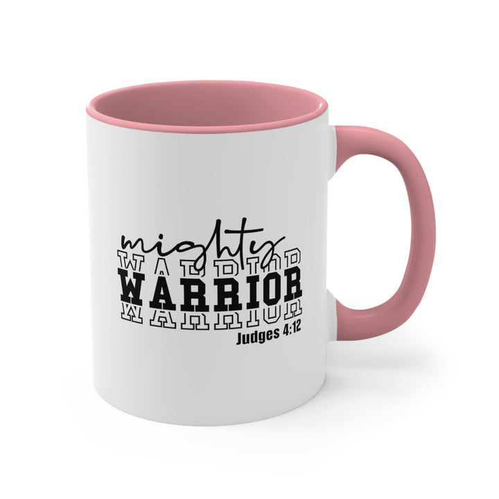 Two-tone Accent Ceramic Mug 11oz Mighty Warrior - Christian Inspiration