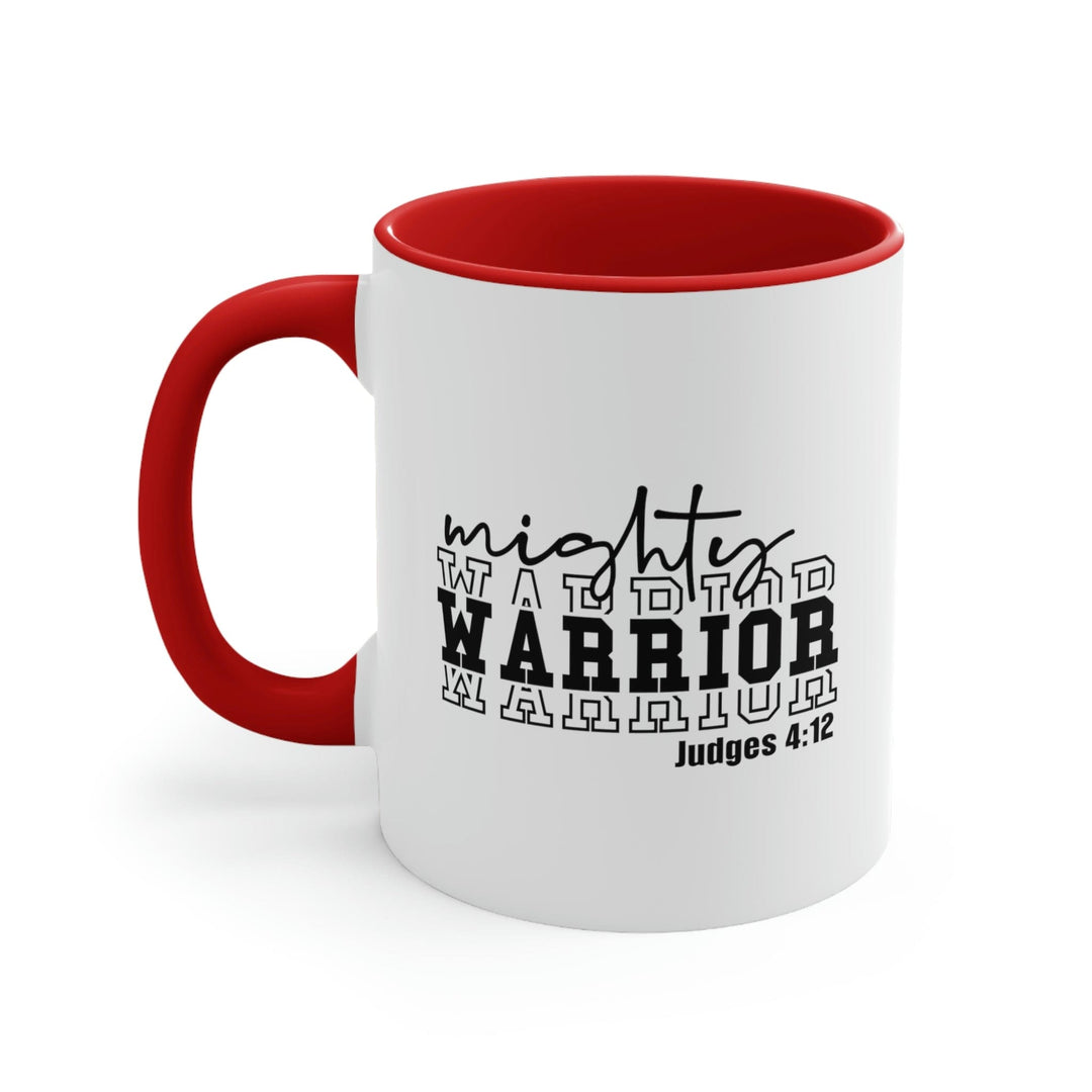 Two-tone Accent Ceramic Mug 11oz Mighty Warrior - Christian Inspiration