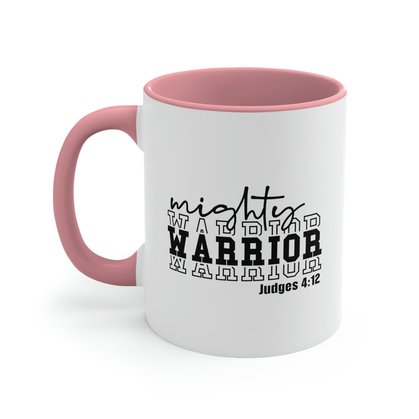 Two-tone Accent Ceramic Mug 11oz Mighty Warrior - Christian Inspiration