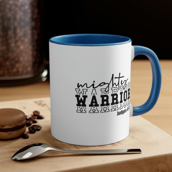 Two-tone Accent Ceramic Mug 11oz Mighty Warrior - Christian Inspiration