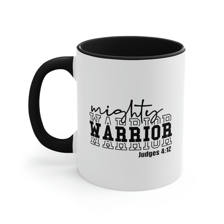 Two-tone Accent Ceramic Mug 11oz Mighty Warrior - Christian Inspiration