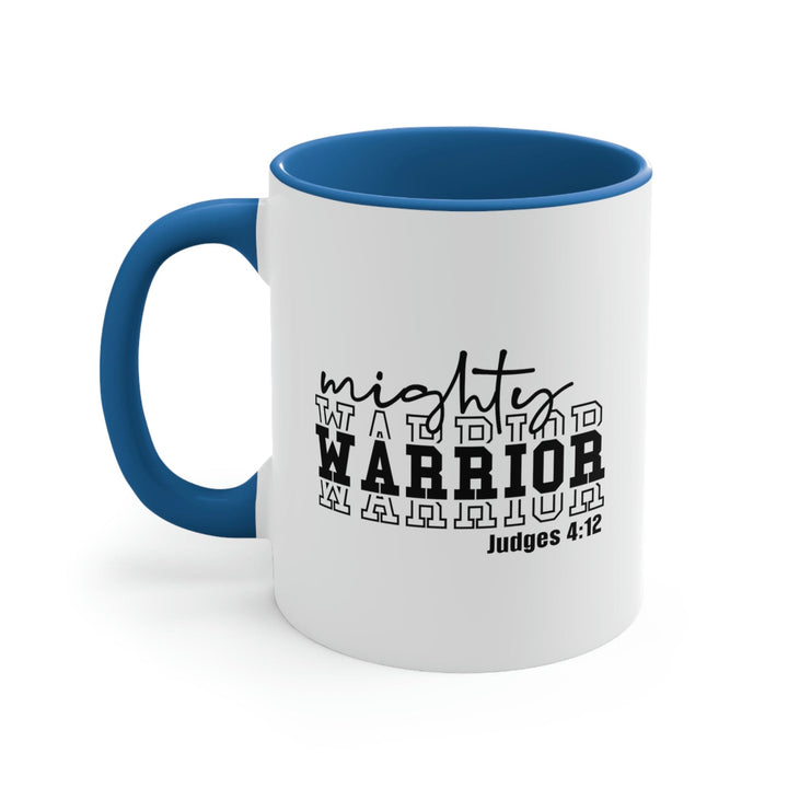 Two-tone Accent Ceramic Mug 11oz Mighty Warrior - Christian Inspiration