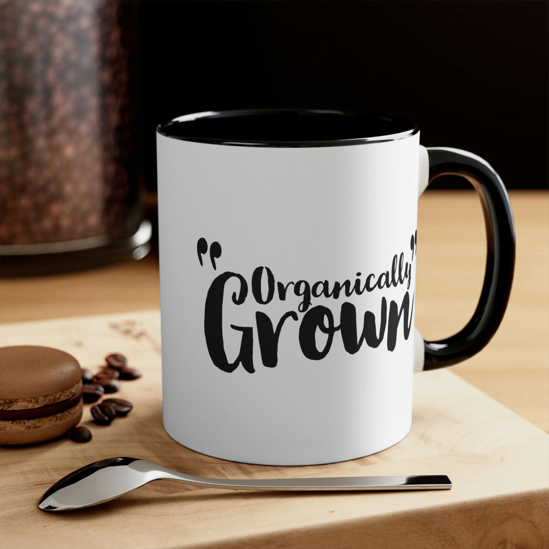 Two-tone Accent Ceramic Mug 11oz Organically Grown Illustration - Decorative