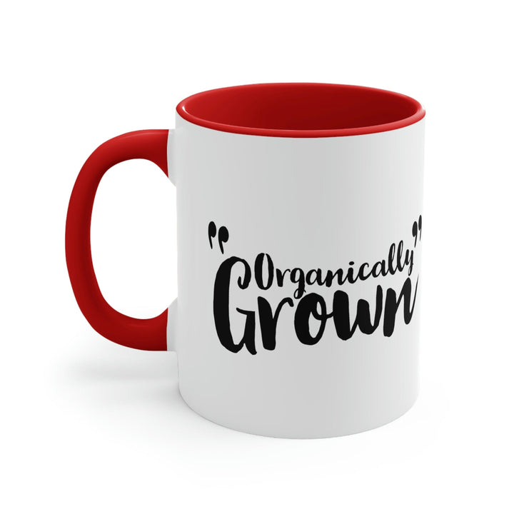 Two-tone Accent Ceramic Mug 11oz Organically Grown Illustration - Decorative