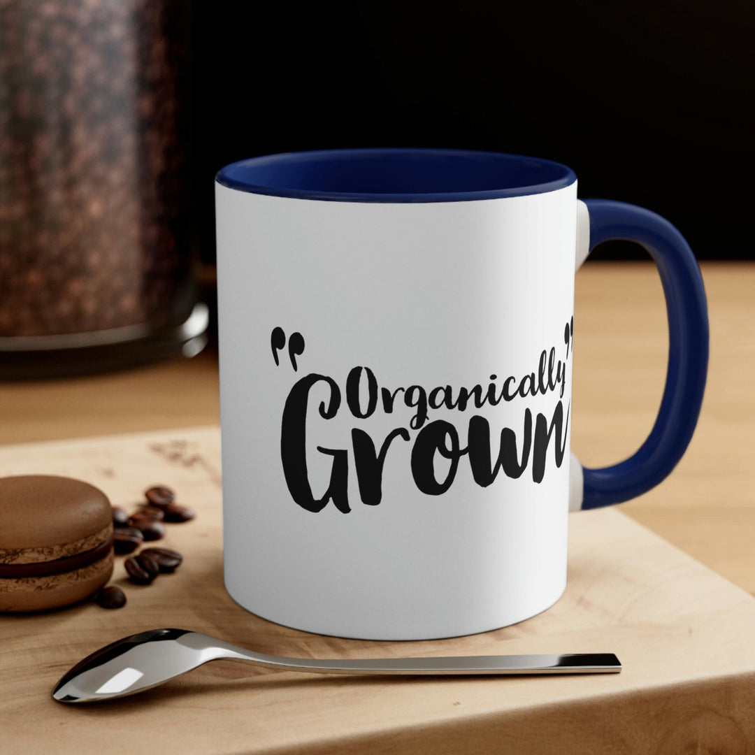 Two-tone Accent Ceramic Mug 11oz Organically Grown Illustration - Decorative