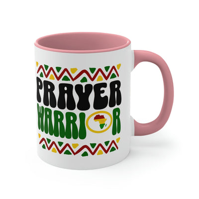 Two-tone Accent Ceramic Mug 11oz Prayer Warrior Christian Inspiration Africa