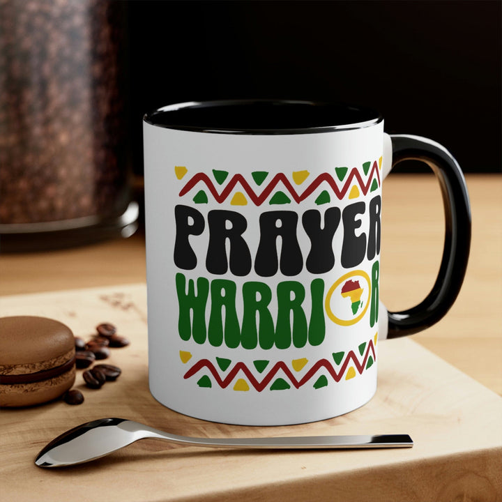 Two-tone Accent Ceramic Mug 11oz Prayer Warrior Christian Inspiration Africa