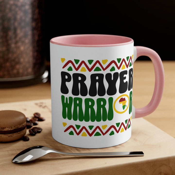 Two-tone Accent Ceramic Mug 11oz Prayer Warrior Christian Inspiration Africa