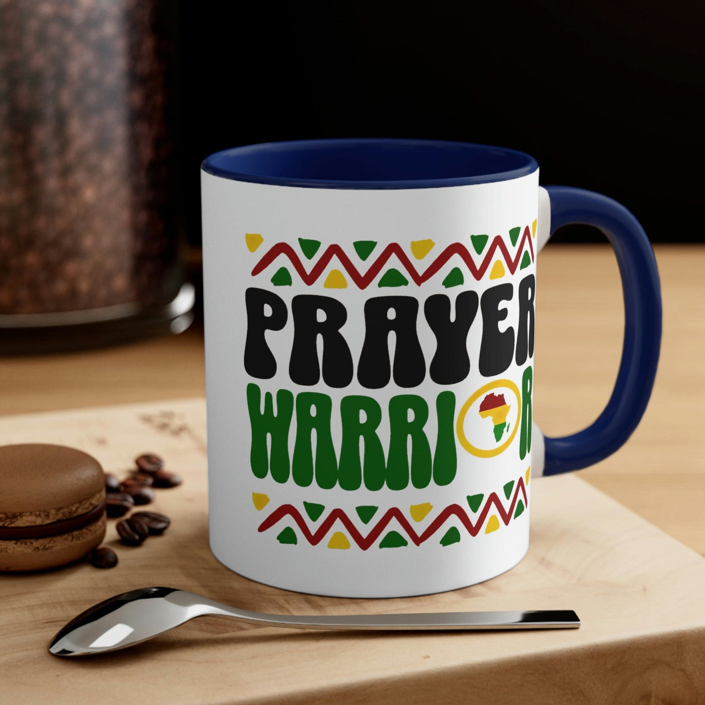Two-tone Accent Ceramic Mug 11oz Prayer Warrior Christian Inspiration Africa