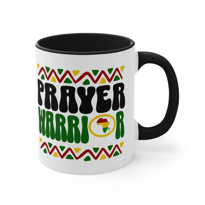 Two-tone Accent Ceramic Mug 11oz Prayer Warrior Christian Inspiration Africa