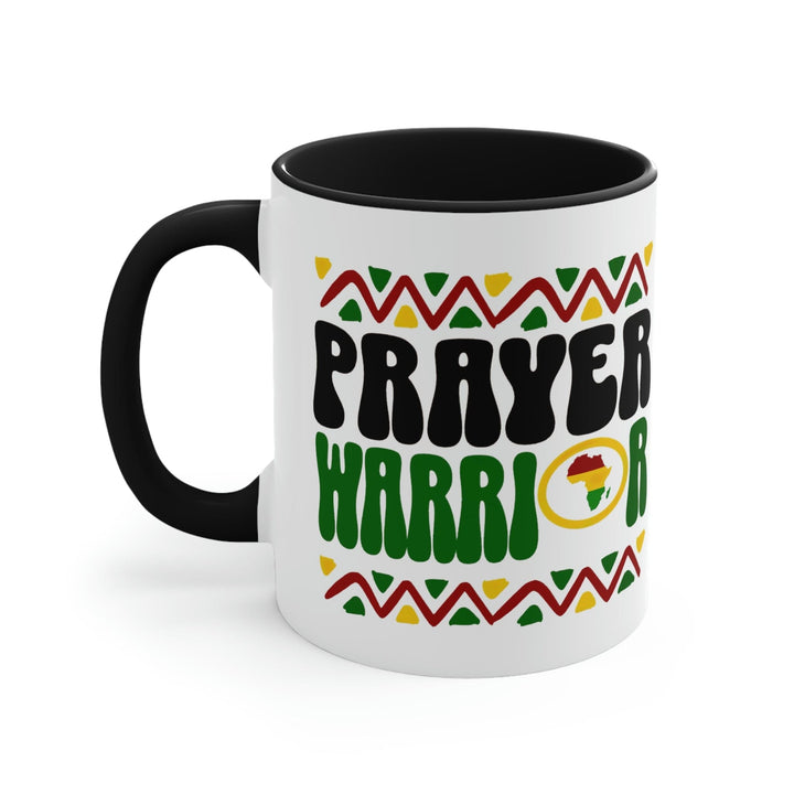 Two-tone Accent Ceramic Mug 11oz Prayer Warrior Christian Inspiration Africa