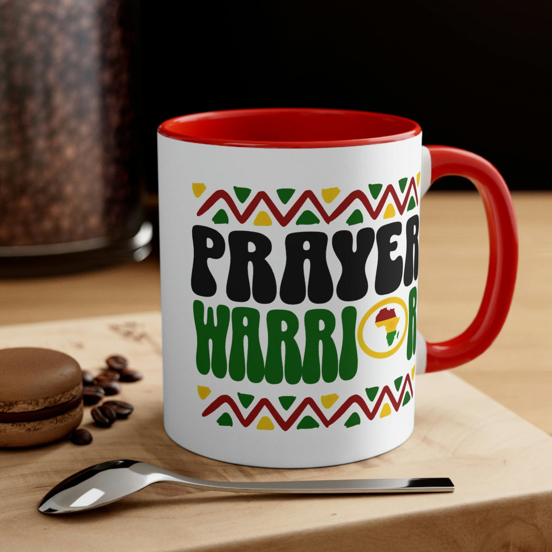 Two-tone Accent Ceramic Mug 11oz Prayer Warrior Christian Inspiration Africa