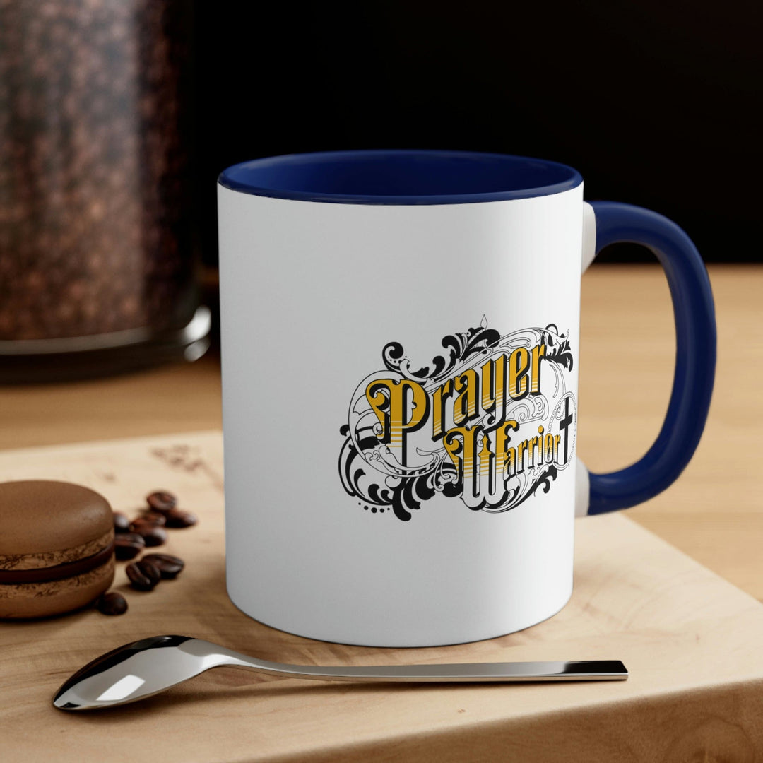 Two-tone Accent Ceramic Mug 11oz Prayer Warrior Christian Inspiration S6