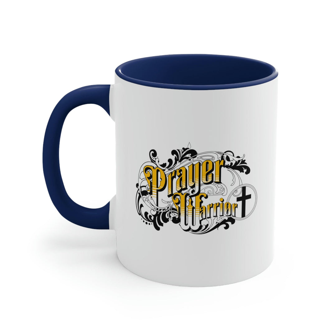 Two-tone Accent Ceramic Mug 11oz Prayer Warrior Christian Inspiration S6