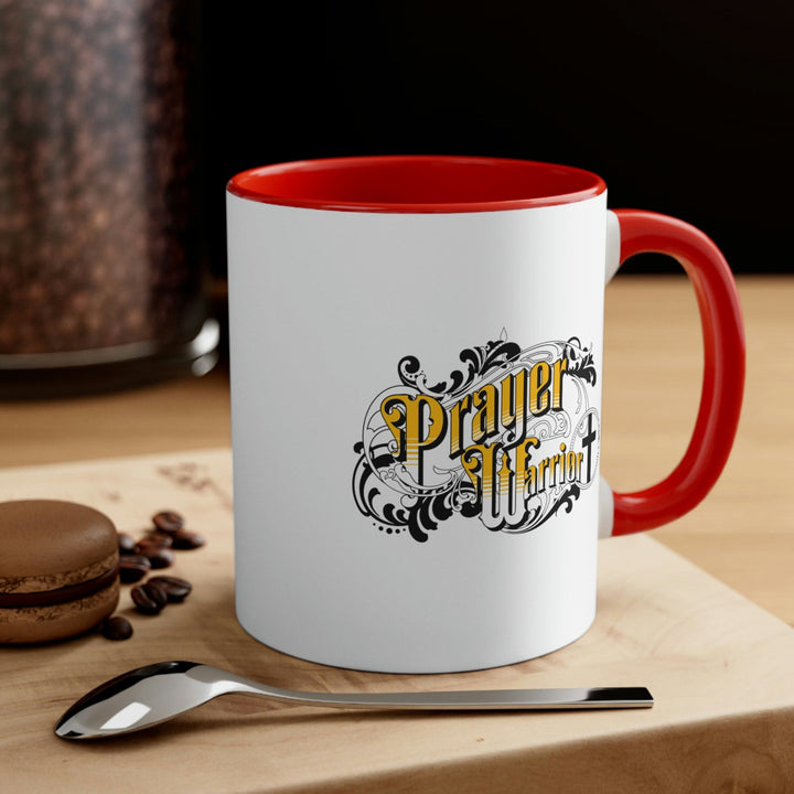 Two-tone Accent Ceramic Mug 11oz Prayer Warrior Christian Inspiration S6