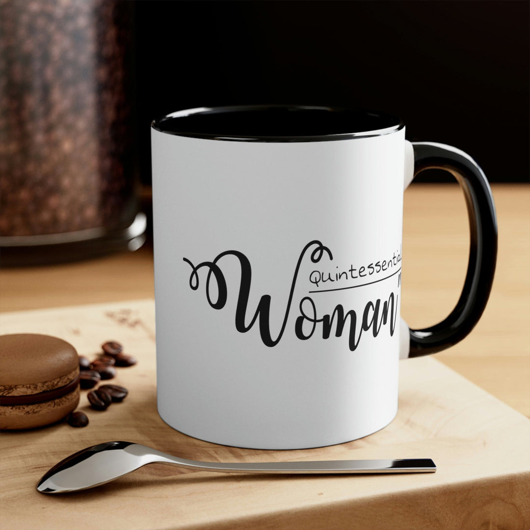 Two-tone Accent Ceramic Mug 11oz Quintessential Woman Inspirational Affirmation