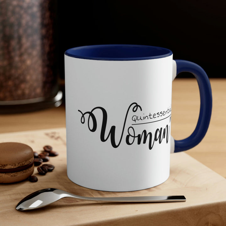 Two-tone Accent Ceramic Mug 11oz Quintessential Woman Inspirational Affirmation