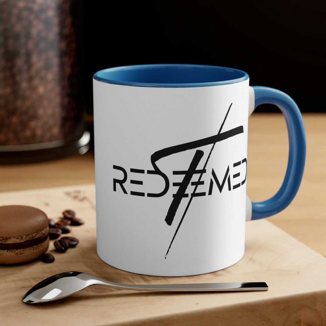 Two-tone Accent Ceramic Mug 11oz Redeemed Christian Cross Biblical Inspiration