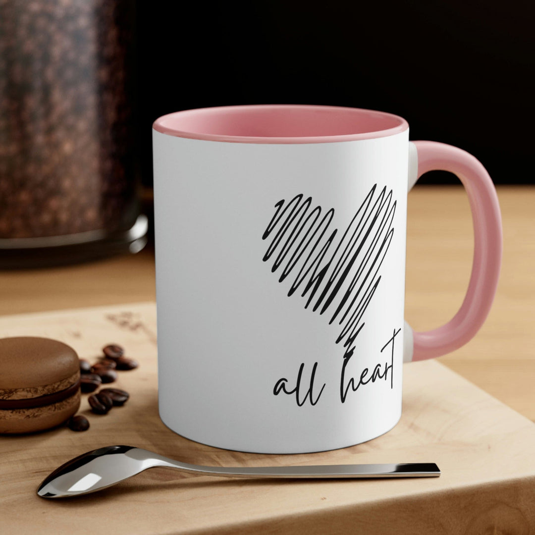 Two-tone Accent Ceramic Mug 11oz Say it Soul All Heart Black Line Art Print