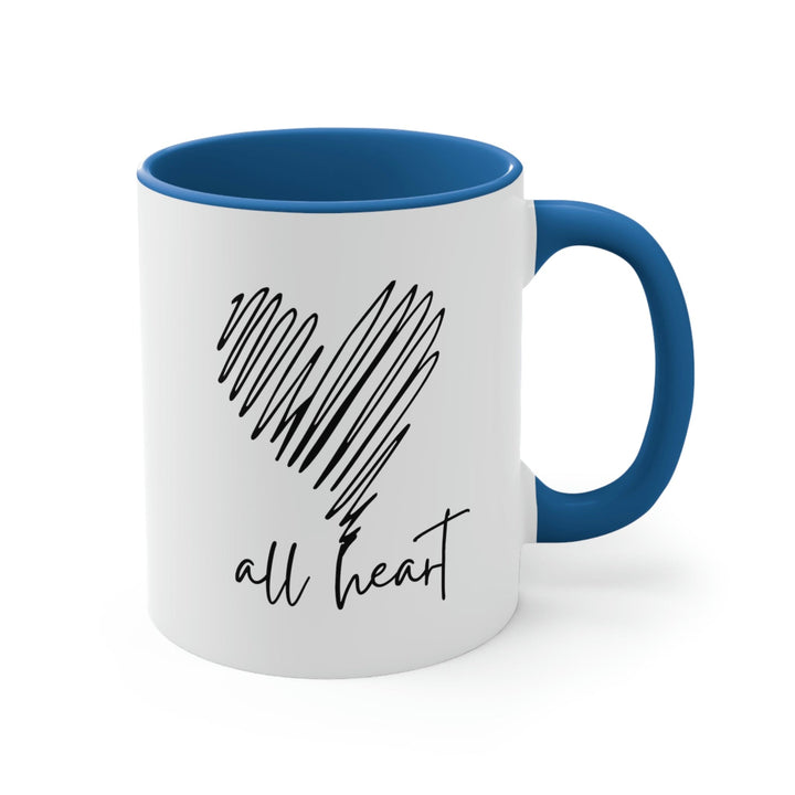 Two-tone Accent Ceramic Mug 11oz Say it Soul All Heart Black Line Art Print