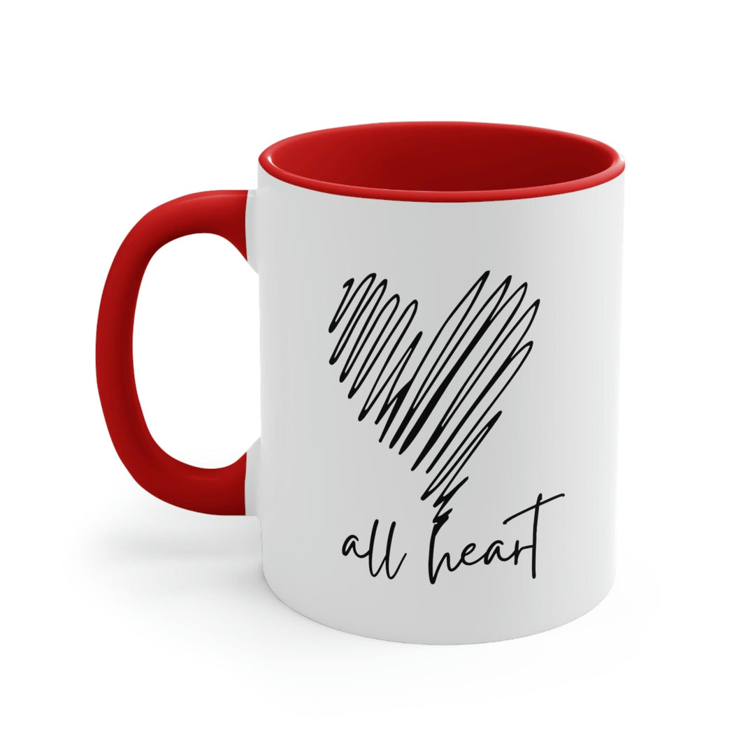 Two-tone Accent Ceramic Mug 11oz Say it Soul All Heart Black Line Art Print