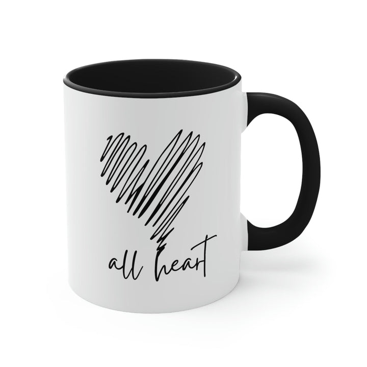 Two-tone Accent Ceramic Mug 11oz Say it Soul All Heart Black Line Art Print