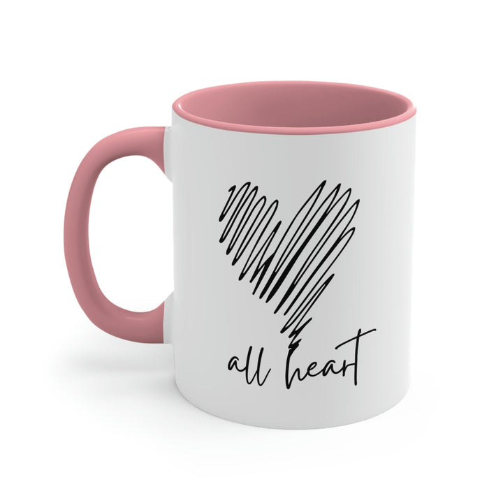 Two-tone Accent Ceramic Mug 11oz Say it Soul All Heart Black Line Art Print