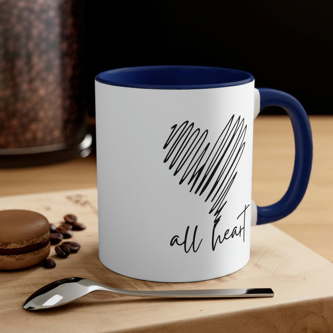 Two-tone Accent Ceramic Mug 11oz Say it Soul All Heart Black Line Art Print