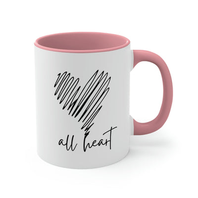 Two-tone Accent Ceramic Mug 11oz Say It Soul All Heart Black Line Art Print