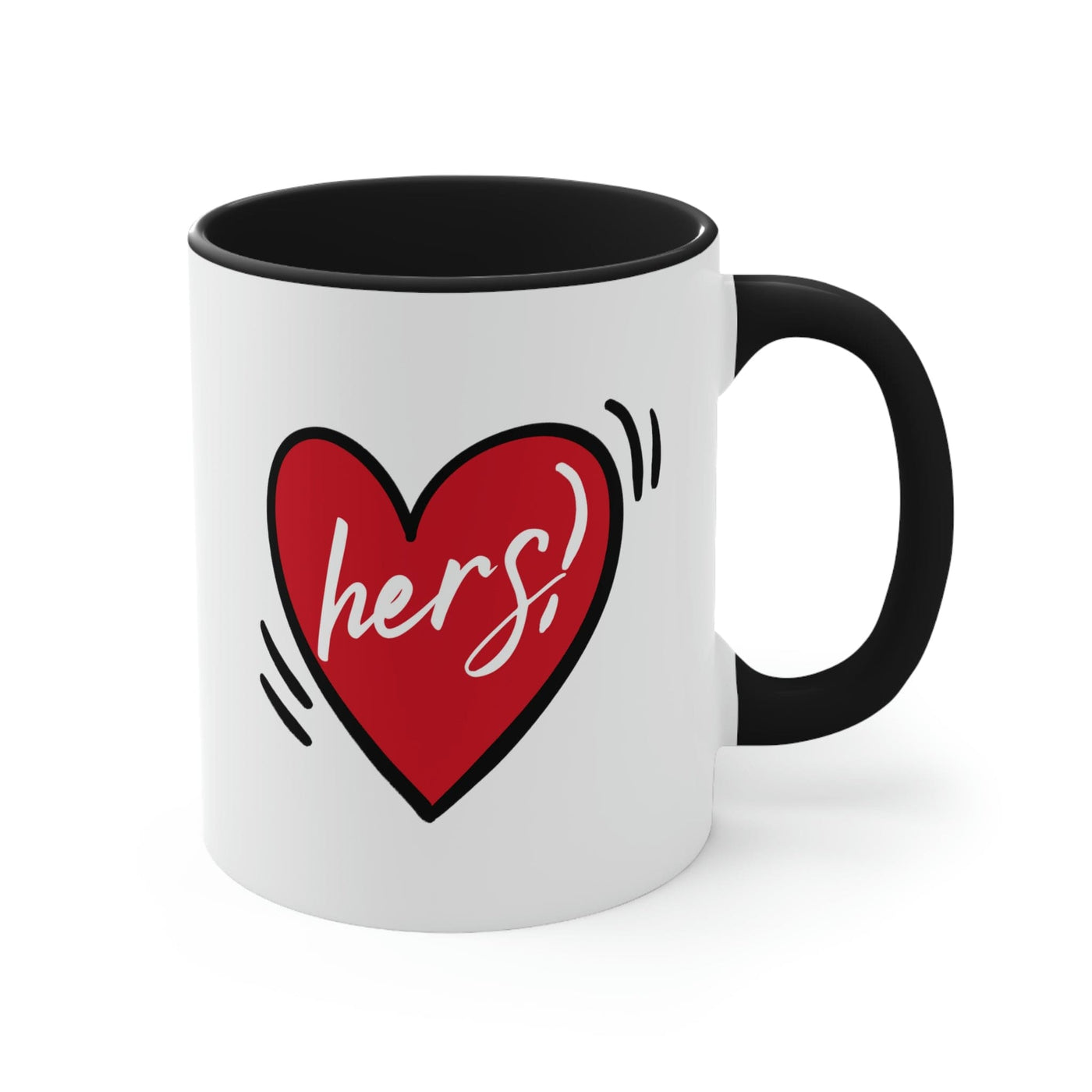 Two-tone Accent Ceramic Mug 11oz Say It Soul Her Heart Couples - Decorative
