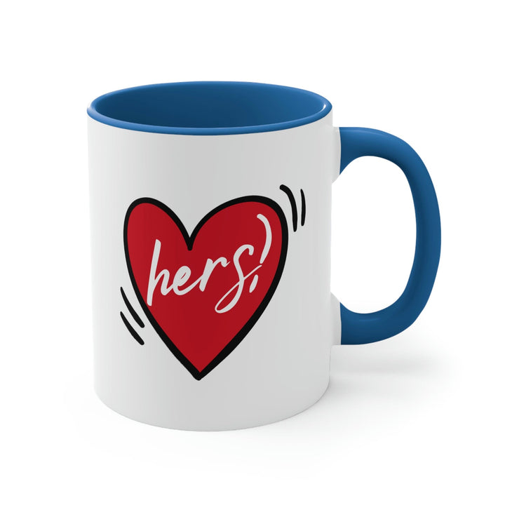 Two-tone Accent Ceramic Mug 11oz - Say it Soul Her Heart - Couples - Decorative