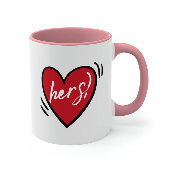 Two-tone Accent Ceramic Mug 11oz - Say it Soul Her Heart - Couples - Decorative