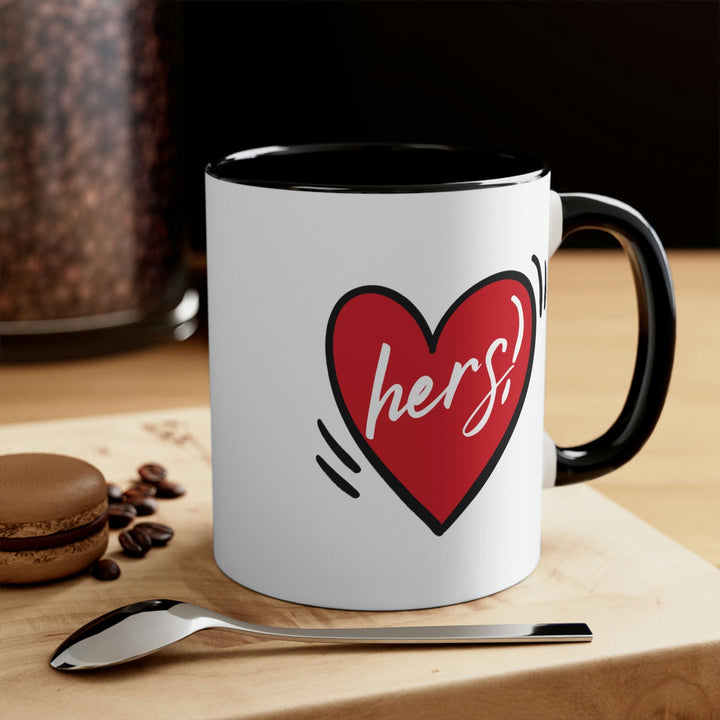 Two-tone Accent Ceramic Mug 11oz - Say it Soul Her Heart - Couples - Decorative