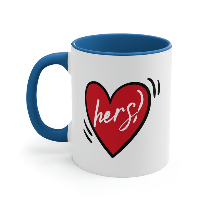 Two-tone Accent Ceramic Mug 11oz - Say it Soul Her Heart - Couples - Decorative