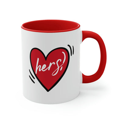 Two-tone Accent Ceramic Mug 11oz Say It Soul Her Heart Couples - Decorative