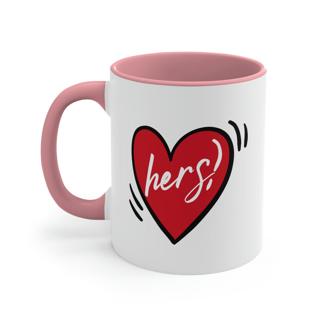 Two-tone Accent Ceramic Mug 11oz - Say it Soul Her Heart - Couples - Decorative