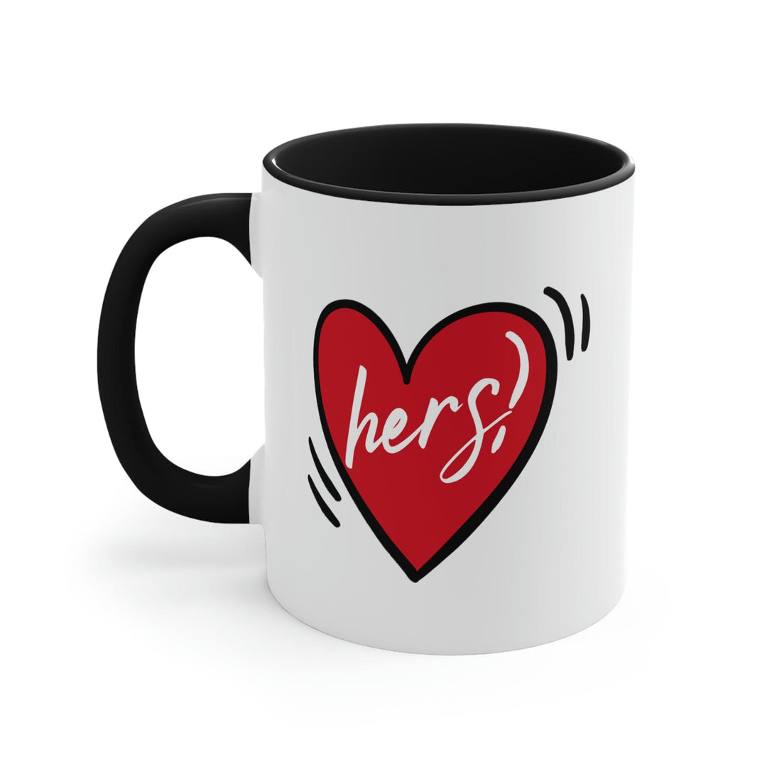 Two-tone Accent Ceramic Mug 11oz - Say it Soul Her Heart - Couples - Decorative