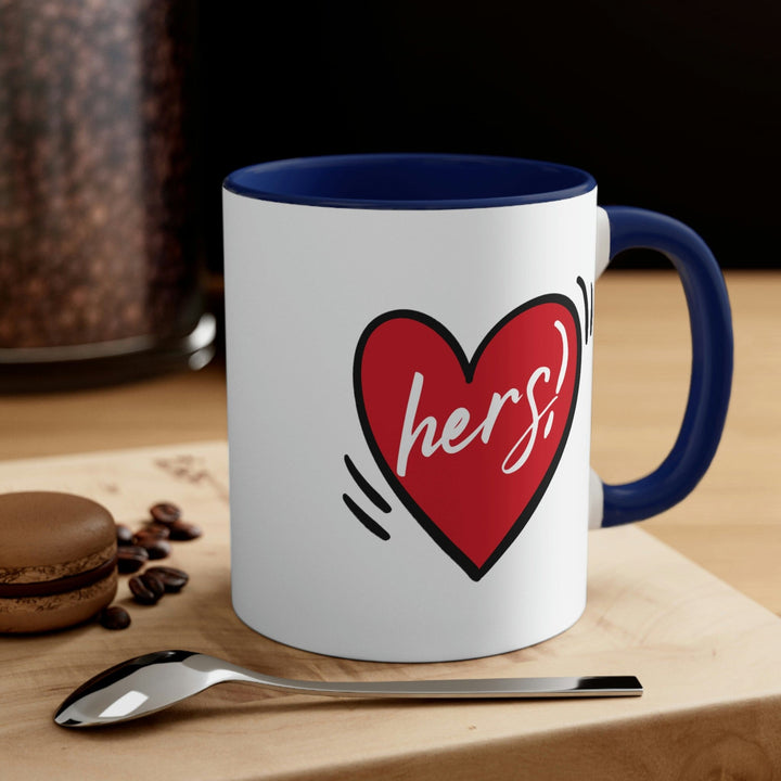 Two-tone Accent Ceramic Mug 11oz - Say it Soul Her Heart - Couples - Decorative