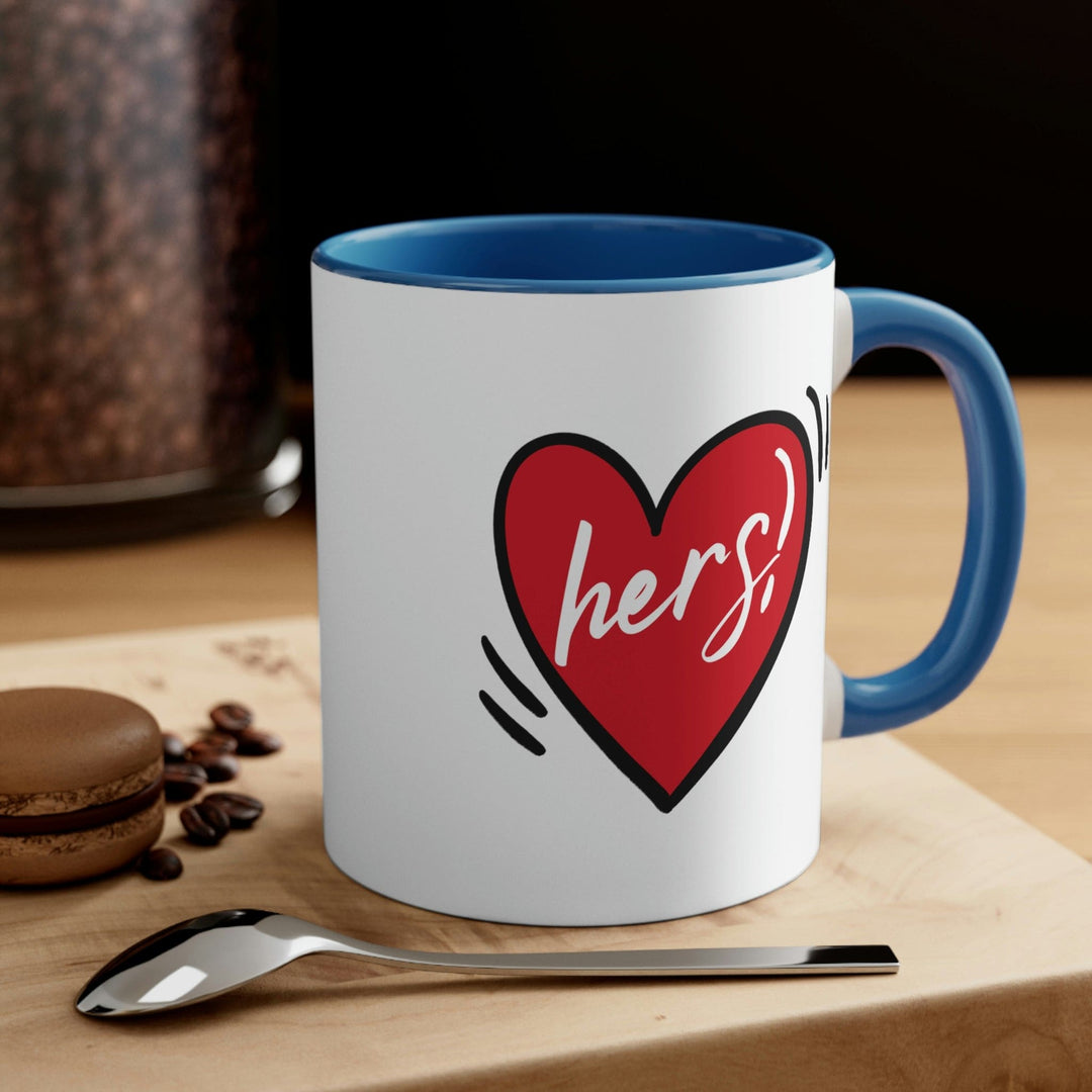 Two-tone Accent Ceramic Mug 11oz - Say it Soul Her Heart - Couples - Decorative