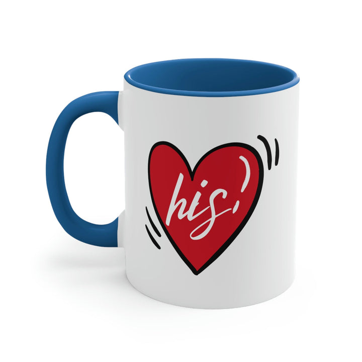 Two-tone Accent Ceramic Mug 11oz Say it Soul His Heart Couples - Decorative