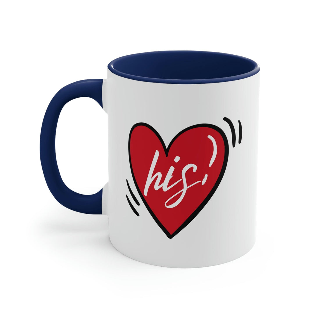 Two-tone Accent Ceramic Mug 11oz Say it Soul His Heart Couples - Decorative