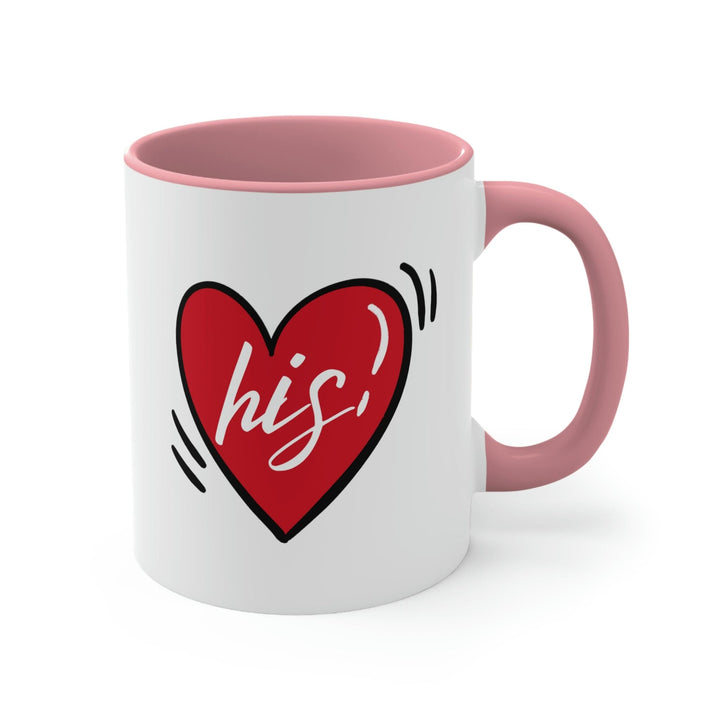 Two-tone Accent Ceramic Mug 11oz Say it Soul His Heart Couples - Decorative