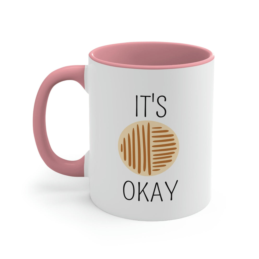 Two-tone Accent Ceramic Mug 11oz Say it Soul its Okay Black and Brown Line Art