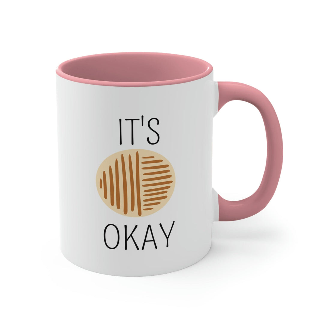 Two-tone Accent Ceramic Mug 11oz Say it Soul its Okay Black and Brown Line Art