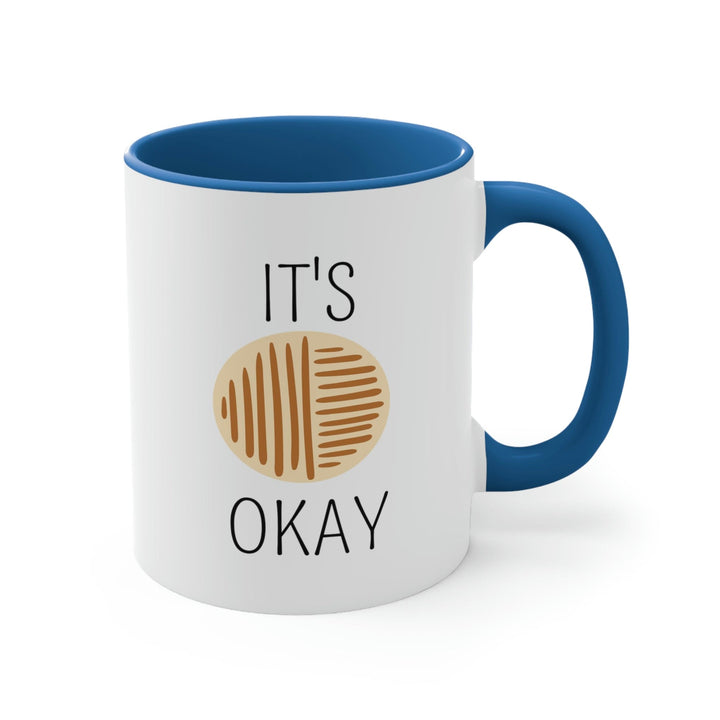 Two-tone Accent Ceramic Mug 11oz Say it Soul its Okay Black and Brown Line Art